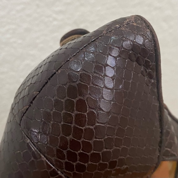 COACH “Ivanah” Python Leather Chestnut Brown High Heels Sandals Size 7.5B - Picture 14 of 16